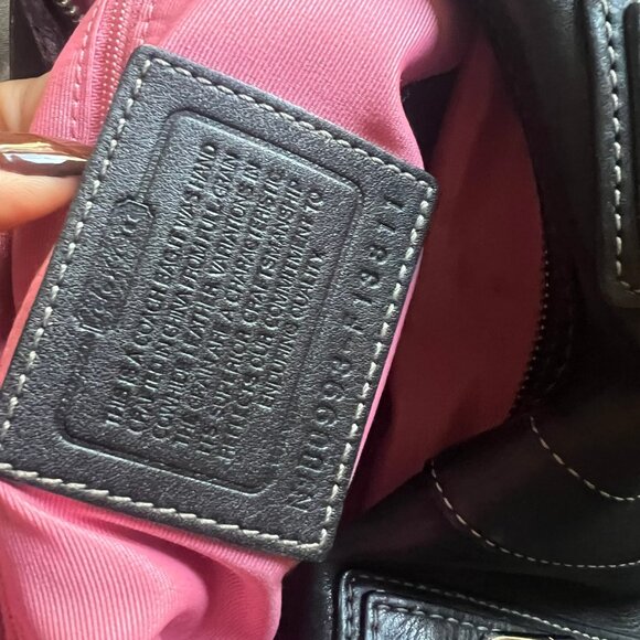 Y2K COACH VINTAGE HAMPTON LEATHER SATCHEL BLACK - Picture 10 of 10